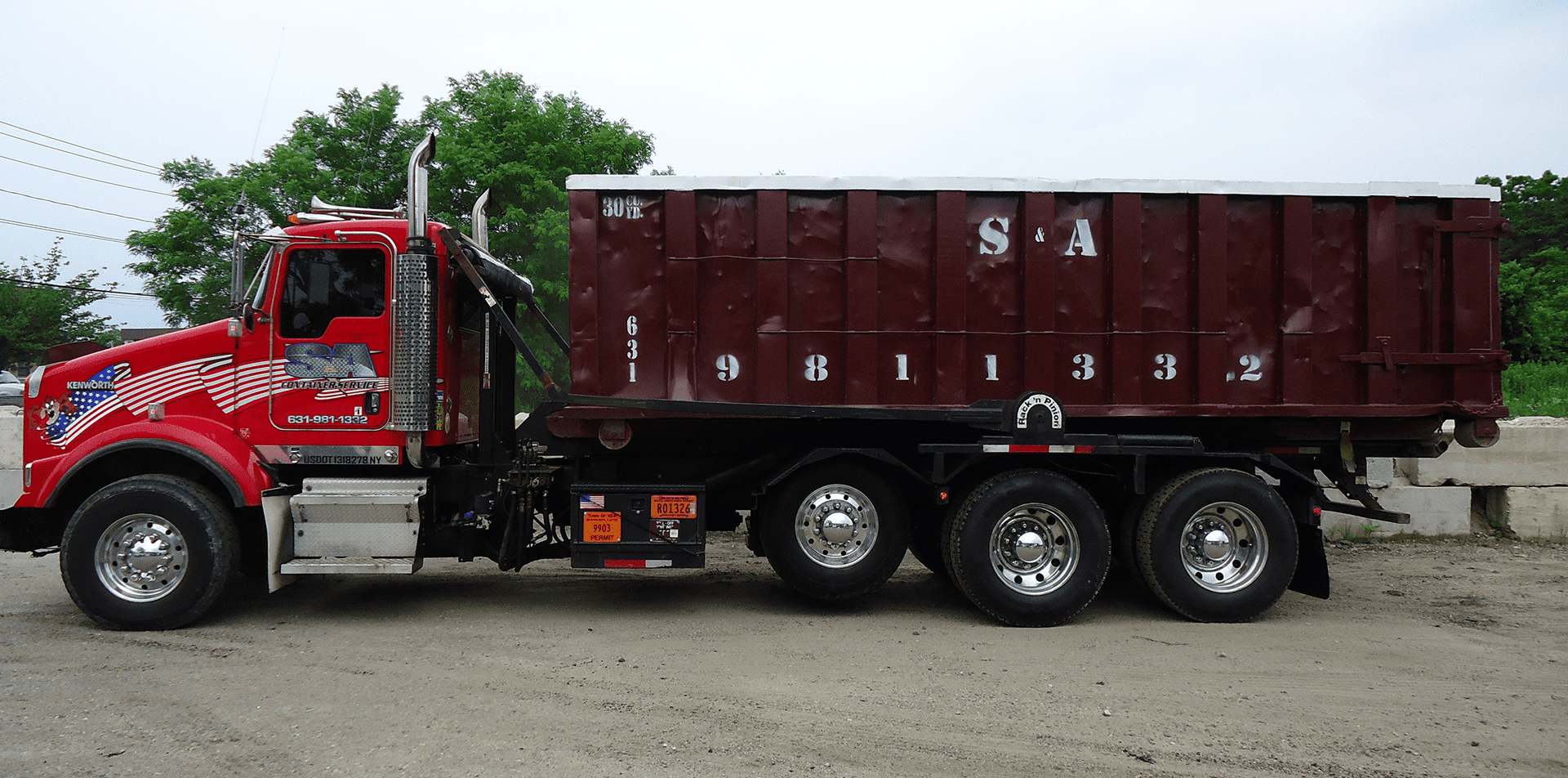 S&A Waste Removal Dumpster Pickup Truck