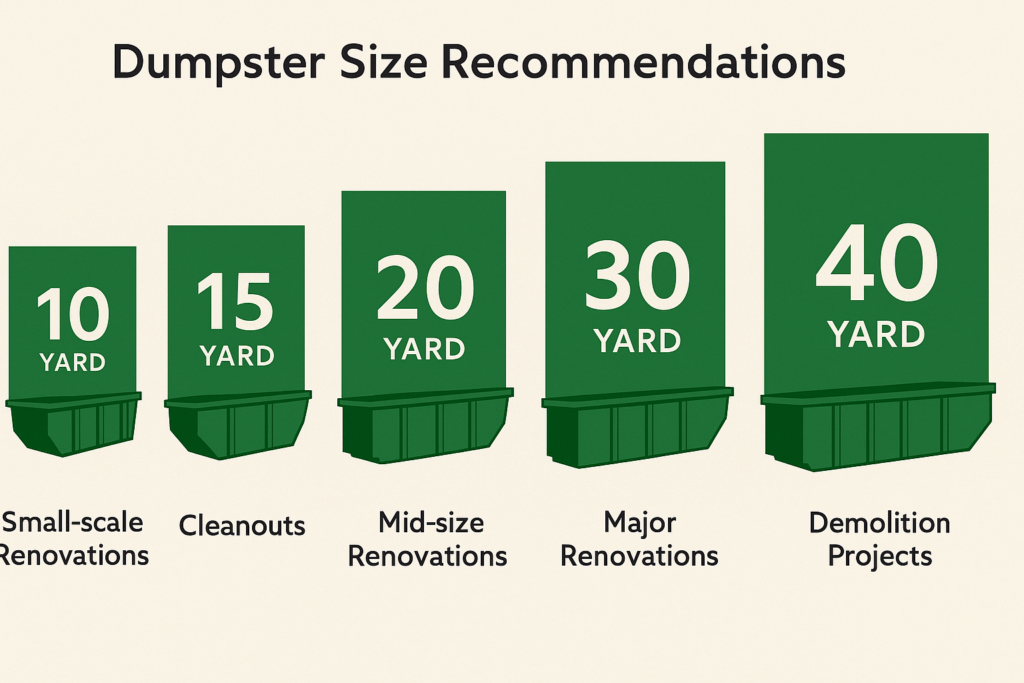 dumpster size recommendatiosn by project
