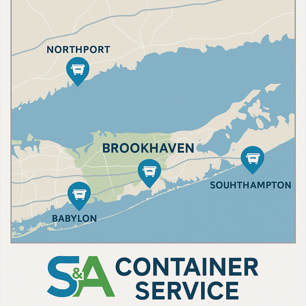 brookhaven dumpster rental service area map