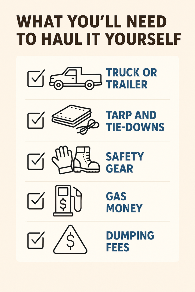 diy junk debris hauling checklist