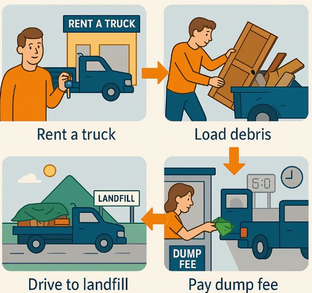 diy junk hauling visual display