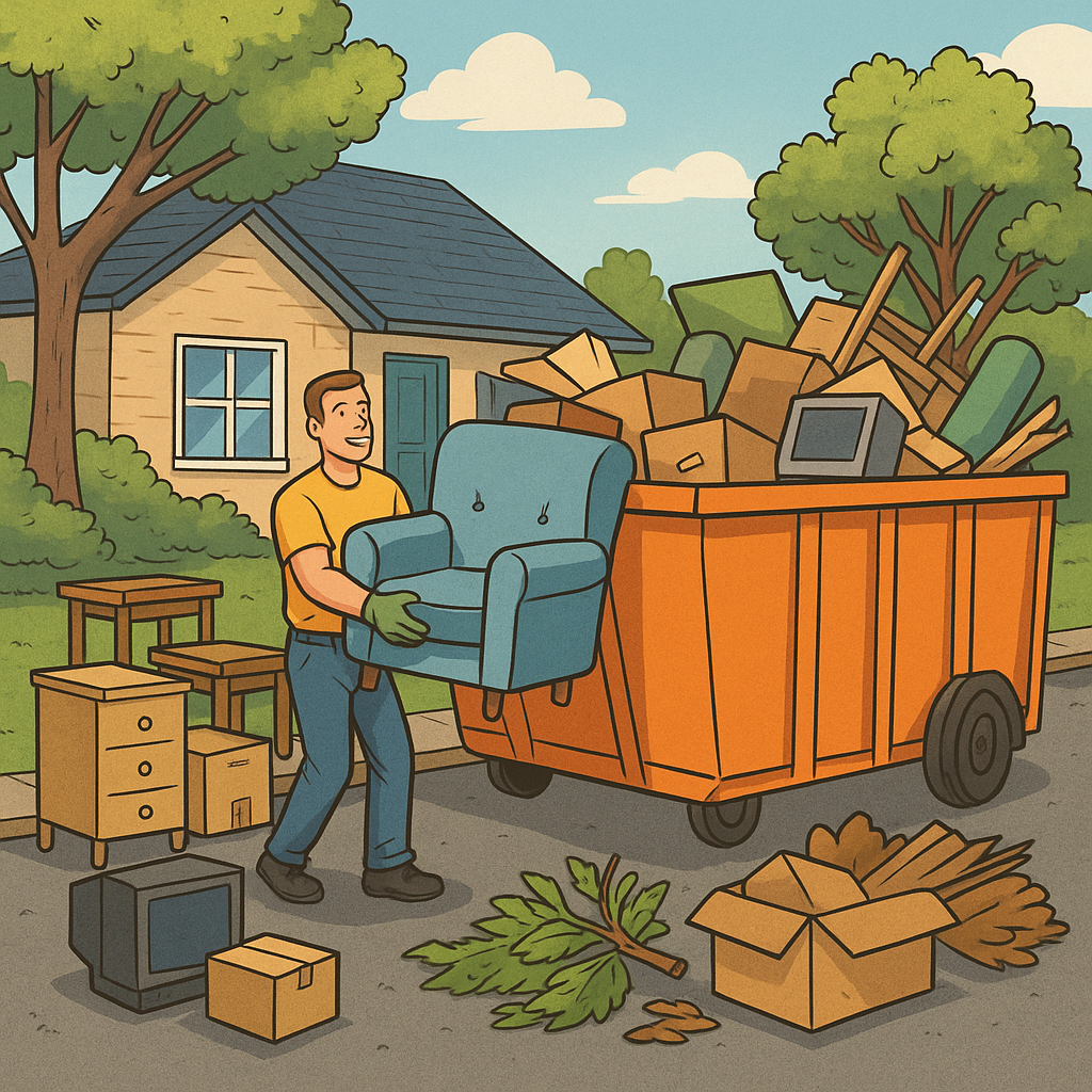 dumpster rental in action
